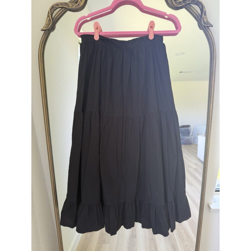 O.P. T. Women’s Cotton Tiered Maxi Skirt Size Medium Black